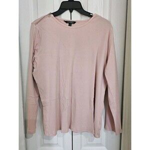 Lauren Ralph Lauren Zip Shoulder Light rose pink Ribbed textile Office Size 2X